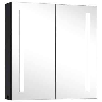 vidaXL LED шкаф с огледало за баня, 62x14x60 см