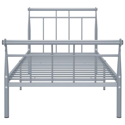 vidaXL Рамка за легло, сива, метал, 100x200 cм