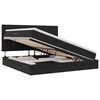 vidaXL Легло с място за съхранение и LED Черно 200 x 200 cm Кадифе