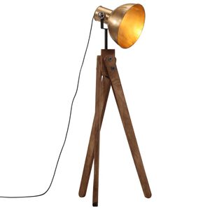 vidaXL Подова лампа, 25 W, античен месинг, 45x45x120 см, E27