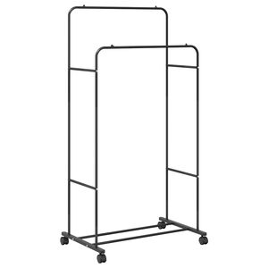 vidaXL Държач за дрехи Черно 80 x 53 x 156 см