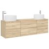 vidaXL Комплект мебели за баня 3 бр. Дъб сонома 49,5 x 44,5 x 66 см