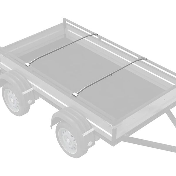 vidaXL Ограничител за тентa за ремаркета 2 pcs Сребрист 130-210 см