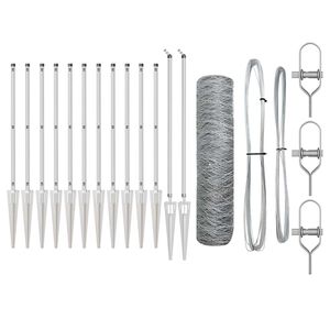 vidaXL Стълб за ограда. Сребристо