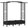 vidaXL Повдигнато легло с решетка и покривка Черно 169 x 40 x 129 см
