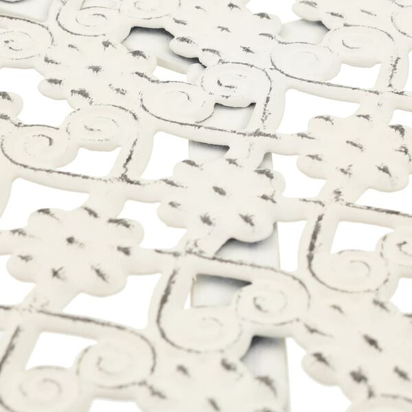 vidaXL Бистро маса, винтидж стил, кръгла, метал, 40x70 см, бяла