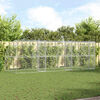vidaXL Кучешка клетка 3 pcs Сребрист 6 x 2 x 2 m Поцинкована стомана