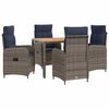 vidaXL Комплект за хранене на открито 5 бр. Grey and Navy Blue