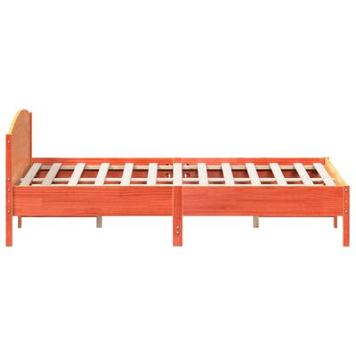 vidaXL Рамка за легло с табла, восъчнокафяв, 180x200 см, масивно дърво