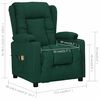 vidaXL Електрически масажен стол, тъмнозелен, текстил