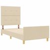 vidaXL Рамка за легло с таблото Крем 90 x 190 cm текстил