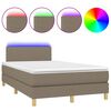 vidaXL Боксспринг легло с матрак и LED, таупе, 120x190 см, плат
