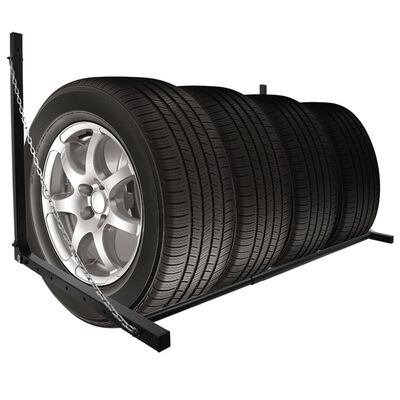 ProPlus Стенен стелаж за гуми, стомана, черен
