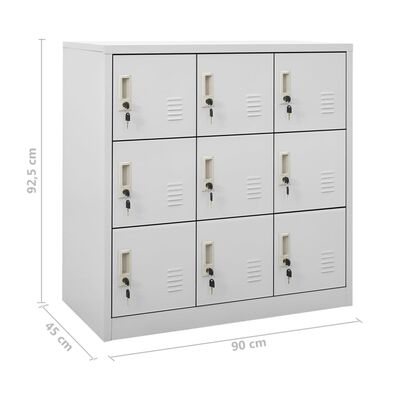 vidaXL Заключващи се шкафове, 5 бр, светлосиви, 90x45x92,5 см, стомана