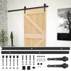 vidaXL Преплъзваща се врата Естествено и черно 90 x 210 cm