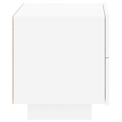 vidaXL Нощно шкафче с LED осветление, бяло, 70x36x40,5 см