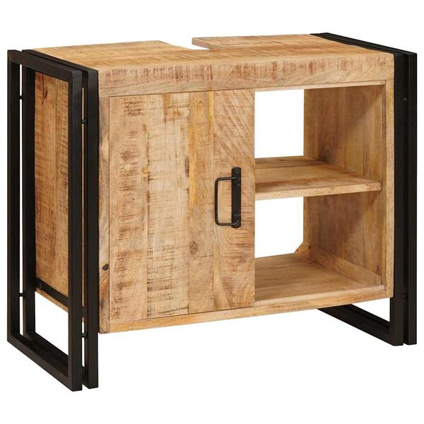 vidaXL Шкаф за мивка Кафяво 71 x 33 x 58 см Солидно мангово дърво