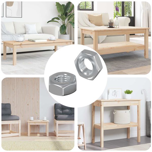 vidaXL Шестоъгълни гайки 2 pcs Сребрист m8 Желязо