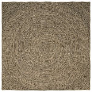 vidaXL Килими за помещение Естествено и черно 240 x 240 cm юта