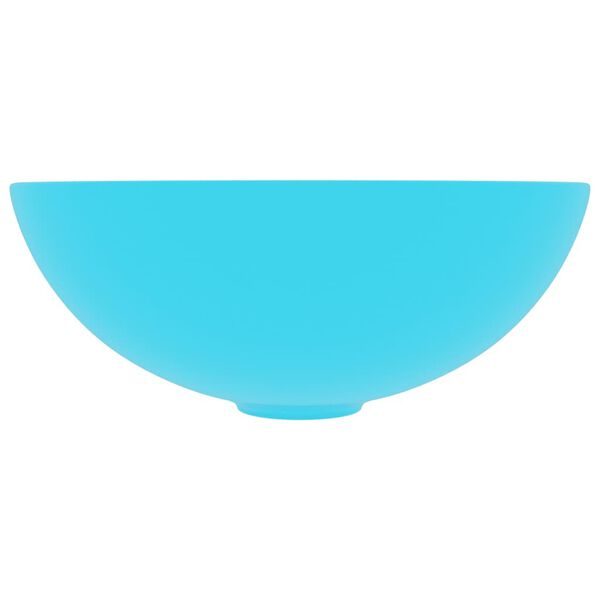 vidaXL Керамична мивка за баня, светлозелена, кръгла