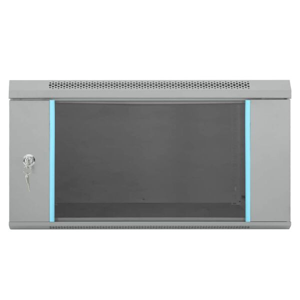 vidaXL Мрежов кабинет със съхранение Сив 60 x 60 x 35 cm Стомана