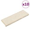 vidaXL Изтривалки за стълби, 10 бр., 65x21x4 см, бели, с правоъгълен кант