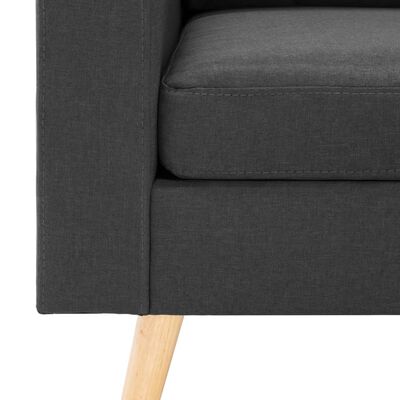 vidaXL Комплект диван и фотьойл, текстил, тъмносиви