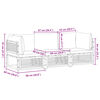 vidaXL Градински комплект диван с възглавници, 3 части, акация масив
