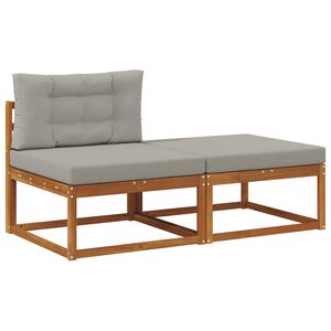 vidaXL Секционен диван 2 Брой Естествен Солидно акациево дърво