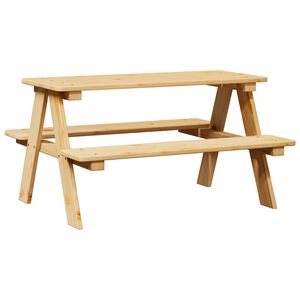 vidaXL Детска маса с пейки IRUN 90x79,5x50 см Масивно дърво