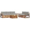 vidaXL Комплект дивани за открито 6 pcs Естествено и светло сиво