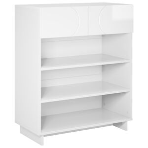 vidaXL Шкаф за обувки 73 x 38 x 87,5 см Инженерно дърво Бял гланц