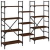 vidaXL Етажерка за книги кафяв дъб 160x28,5x136,5 см инженерно дърво