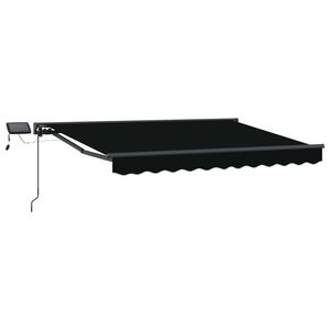 vidaXL Ръчна рамка за сенник с LEDs Черно и антрацит 3 x 2,5 m