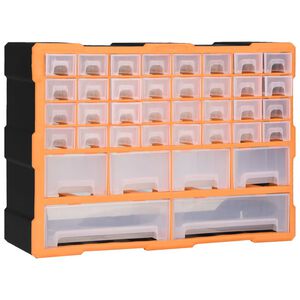 vidaXL Шкаф органайзер с 38 чекмеджета, 52x16x37,5 см