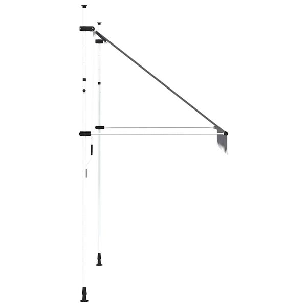 vidaXL Ръчно прибиращ се сенник, 200 см, синьо-бели ивици