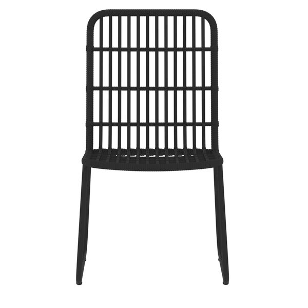 vidaXL Градински трапезен комплект, 9 части, черен