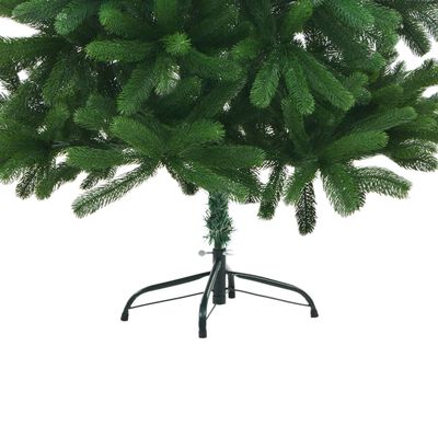 vidaXL Изкуствена готово осветена коледна елха, 180 см, зелена