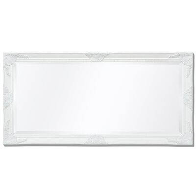 vidaXL Стенно огледало, бароков стил, 120x60 см, бяло