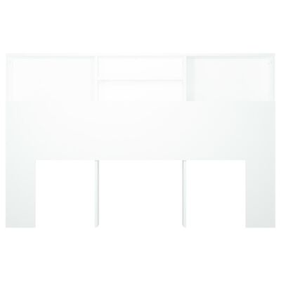 vidaXL Табла за легло тип шкаф, бяла, 160x19x103,5 см
