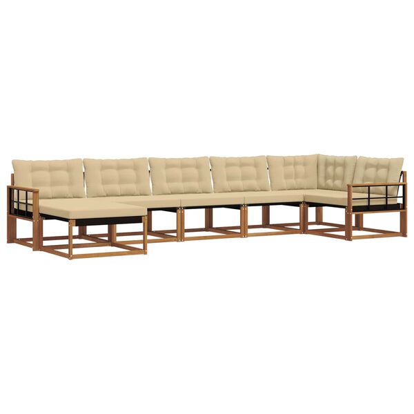 vidaXL Комплект дивани за открито 21 pcs Натурален и Бежов