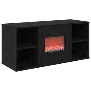 vidaXL Електрическа камина Черен дъб 100 x 37 x 45,5 cm