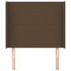 vidaXL Горна табла за легло с уши, тъмнокафява,83x16x118/128 см, плат
