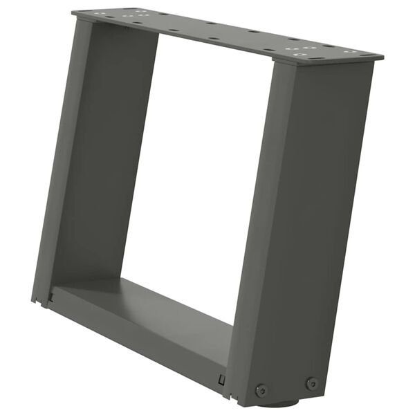 vidaXL Крака за масичка за кафе, U-образни, 2 бр., антрацит, 40x(30-31) см, стомана