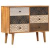 vidaXL Бюфет с отпечатани мотиви, 90x30x70 см, мангово дърво масив
