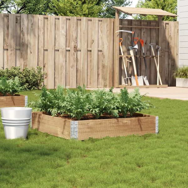 vidaXL Градинска кашпа 100x100 см борова дървесина масив