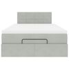 vidaXL Османска легло с матрак и LED, светлосиво, 120x190 см, кадифе
