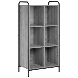 vidaXL Шкаф за книги 57 x 33 x 111 см Инженерна дървесина Сив Сонома