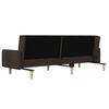 vidaXL 2-местен диван с табуретка, тъмнокафяв, текстил