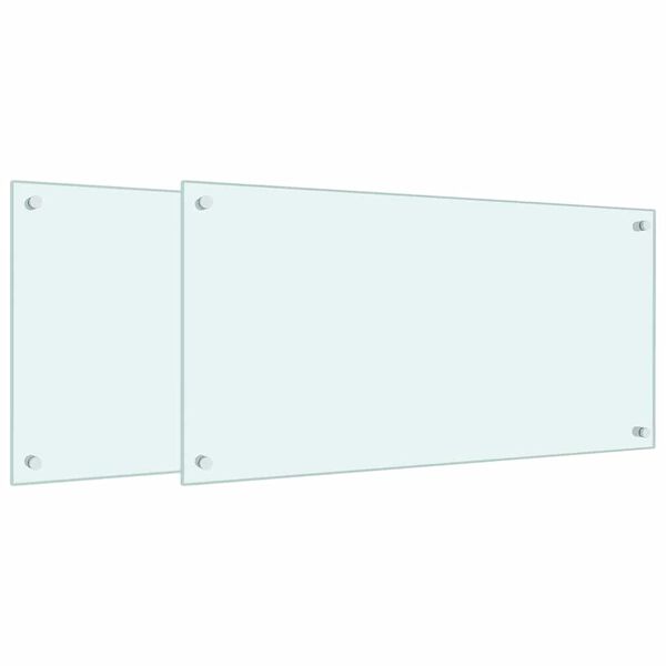 vidaXL Кухненски гърбове, 2 бр, бял, 80x40 см, закалено стъкло